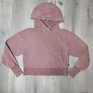 JoyLab dusty mauve cropped hooded sweat shirt thumb holes size small